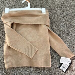 Art Class Tan Off-Shoulder Sweater Girls